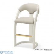 Delia Bar Stool-Antique White-Muslin Global Views стул