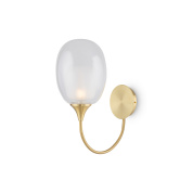 настенный светильник с овальным стеклянным плафоном на латунном держателе