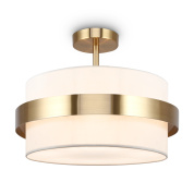 потолочный светильник с плоским рассеивателем и латунным декоративным кольцом