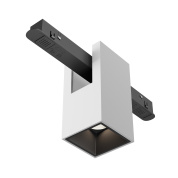 магнитный трековый светильник черного цвета с белым прямоугольным корпусом EXILITY 23mm