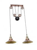 2 Light Counterweight Pulley Pendant Light подвесной светильник FOS Lighting Tava-LineCopper-HL2