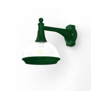 настенное бра с купольным плафоном на зелёной опоре