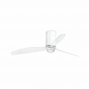 32038WP-9 Faro MINI TUBE FAN LED Shiny white/transparent ceiling FAN LED with DC SMART motor люстра-вентилятор блестящий белый