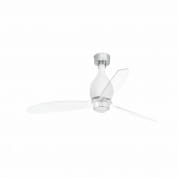 32025WP-9 Faro MINI ETERFAN LED Matt white/transparent ceiling fan with DC motor SMART люстра-вентилятор матовый белый