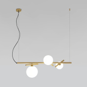 подвесной светильник с шарообразными плафонами на горизонтальной штанге