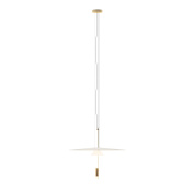 подвесной светильник золотого оттенка с дисковым плафоном