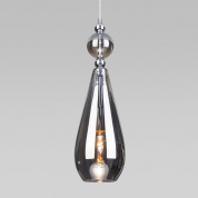 подвесной светильник с прозрачным стеклянным плафоном вытянутой каплевидной формы