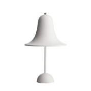 настольный светильник с колоколообразным абажуром матового белого цвета