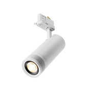 трефазный прожектор черного цвета с матовой золотистой отделкой для шинопровода