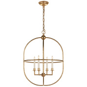 подвесной фонарный светильник овальной формы с открытым металлическим каркасом