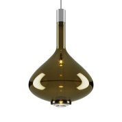 люстра с плафоном из полупрозрачного зеленого стекла на подвесе