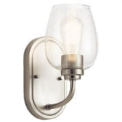 Valserrano 10" 1 Light Wall Sconce with Clear Seeded Glass Brushed Nickel настенный светильник 44381NICS Kichler