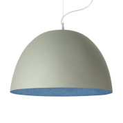 подвесная люстра с купольным плафоном и голубым внутренним покрытием