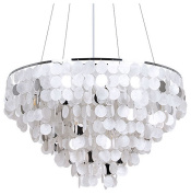 подвесная люстра с каскадными стеклянными подвесками