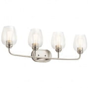 Valserrano 33.50" 4 Light Vanity Light Clear Seeded Glass Brushed Nickel настенный светильник 45130NICS Kichler