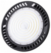 промышленный светильник на подвесе с ребристым охлаждением и матовым стеклом