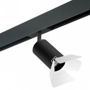 потолочный светильник на штанге с цилиндрическим корпусом черного цвета для однофазного трека