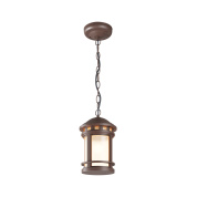 подвесной уличный светильник фонарного типа коричневого цвета