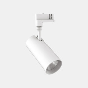 трековый светильник белого цвета с цилиндрическим корпусом и углом освещения 24° для трехфазного шинопровода