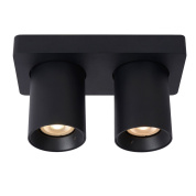 потолочный светильник с двумя направленными плафонами чёрного цвета