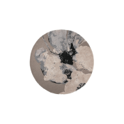 507259000001 FLOREO AYTM Круглый ковёр в серо-тауговой гамме с чёрным узором Ø130 см