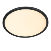 потолочный светильник с круглым рассеивателем и тонким чёрным ободком