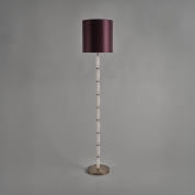 торшер с цилиндрическим абажуром и декоративной стойкой с секциями