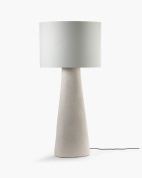 напольный светильник с цилиндрическим абажуром и коническим основанием