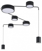 потолочная люстра с семью поворотными плафонами цилиндрической формы