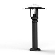 садовый светильник на ножке с купольным плафоном чёрного цвета