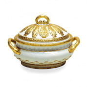 Queen elizabeth white & gold large soup tureen супница, Villari