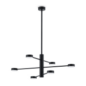 потолочный светильник с крестовым корпусом и четырьмя световыми модулями в черном цвете