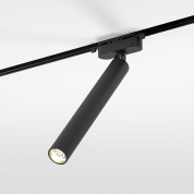 однофазный трековый прожектор с вытянутым цилиндрическим корпусом черного цвета