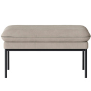 мягкий интерьерный пуф с прямоугольным сиденьем на металлических ножках