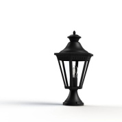 садовый фонарь чёрного цвета с прозрачным плафоном
