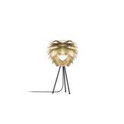 настольный светильник с абажуром из золотистых лепестков на подставке