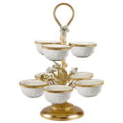 Taormina white & gold pistachios holder - 8 bowls чаша, Villari
