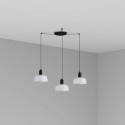 подвесной светильник чёрно-белый глянцевый 3 плафона
