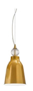 подвесной светильник с металлическим купольным плафоном золотистого оттенка