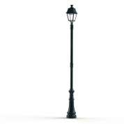 уличный фонарный столб зелёного цвета с прозрачным плафоном