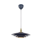 подвесной светильник с плоским дисковым плафоном серый