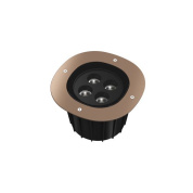 круглый наземный уличный прожектор с бронзовым ободом и несколькими LED-модулями