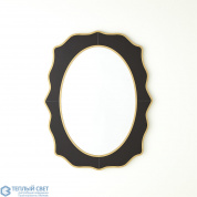 Oval Beveled Mirror with Black Glass Surround Framed in Gold Global Views зеркало