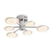 потолочный светильник с круглыми плоскими плафонами на металлическом основании хром