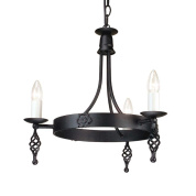 BY3-BLACK Elstead Belfry трёхрожковая подвесная люстра с классическим металлическим корпусом