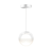 подвесной светильник с белым стеклянным плафоном и ровным равномерным свечением