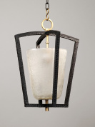 подвесной стеклянный фонарь с бронзовым каркасом