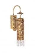 Hand Carved Brass &amp; Crystal Cylinder Sconce бра FOS Lighting Cylinder-Carving-WL1