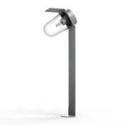 садовый светильник-столбик с овальным плафоном и серой арматурой