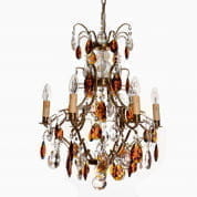 6 Arm Electric Candle Crystal Chandelier with Amber Crystals люстра Gustavian 405803720